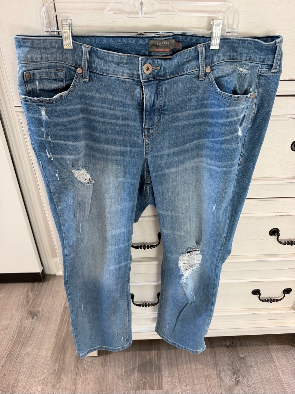 torrid Medium Blue Distressed Cropped Jeans